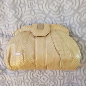 Vintage Lisette cream snakeskin pocketbook